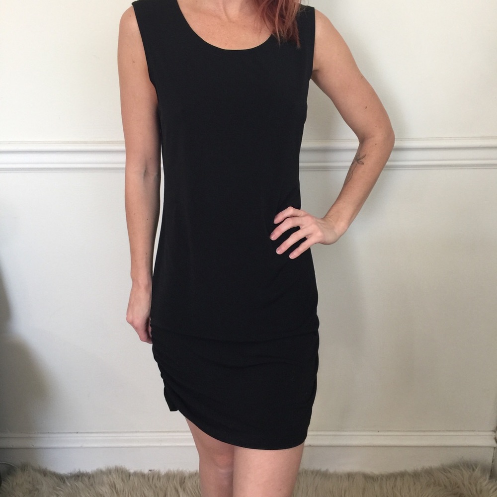PLANET Black Ruched Sleeveless Jersey Midi Dress - Picture 1 of 8